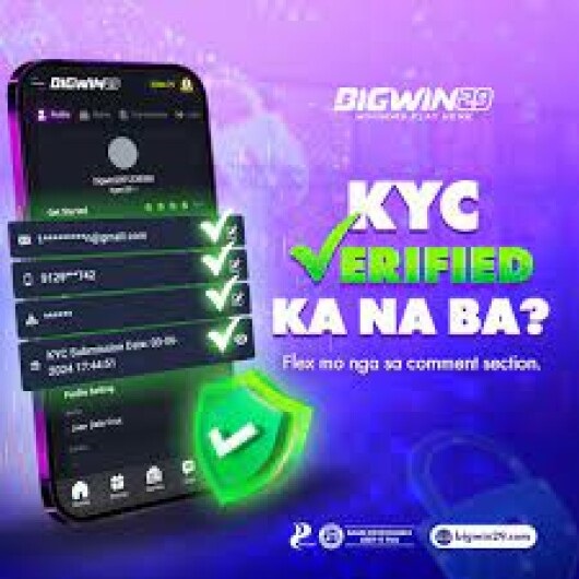 This is an image illustrating the account verification process for Bigwin29, emphasizing security and professionalism with icons like shields, checkmarks, and a padlock.