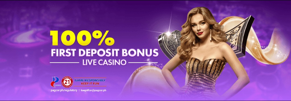 This is the image for the 100% First Deposit Bonus for Live Casino promotion.