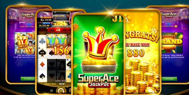 This is the image of Super Ace slot game by JILI – card-themed slot with vibrant graphics and high-payout symbols
